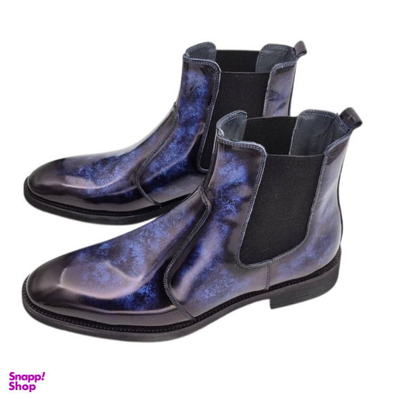 بوت مردانه چرم ریباری مدل X1 رنگ آبی لاجوردی