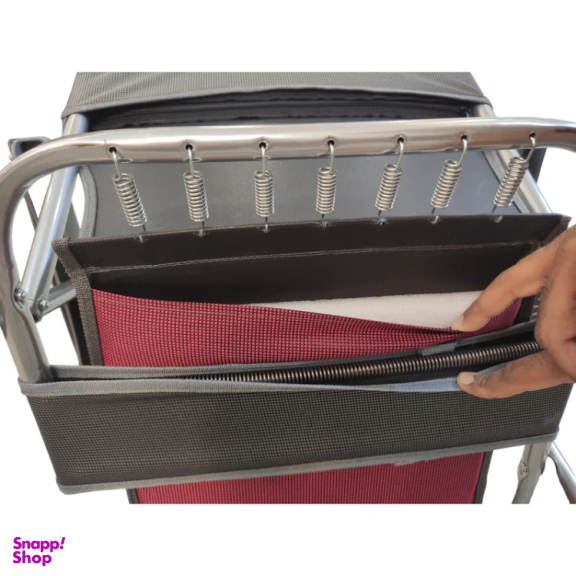 صندلی سفری تاشو مدل پلاس نه فنر به همراه جالیوانی و کیف حمل