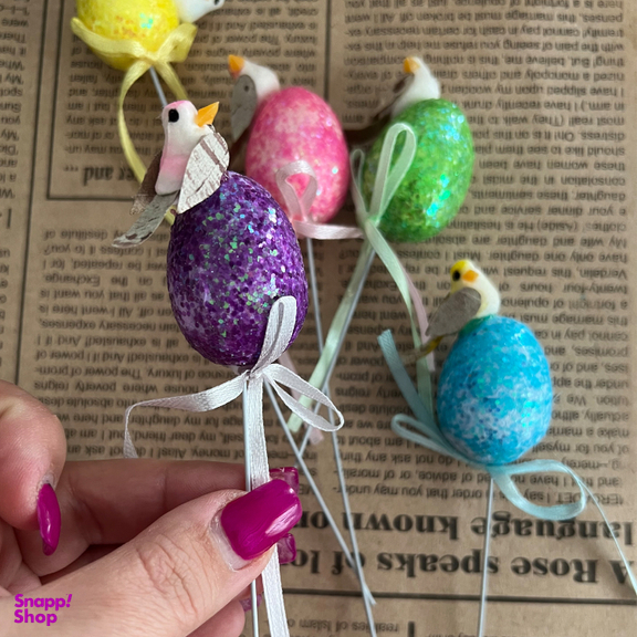 کادویی تخم مرغ نوروز طرح پرنده برکت مجموعه 2 عددی