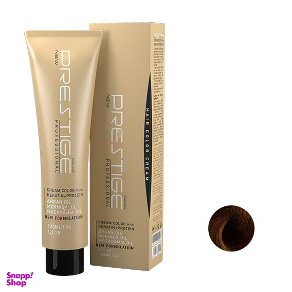 رنگ مو نیو پرستیژ کالر شماره 5.5 حجم 120 میلی لیتر رنگ قهوه ای طلایی روشن