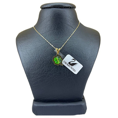 گردنبند طلا 18 عیار زنانه سواروسکی مدل برگ ظریف کد 45896