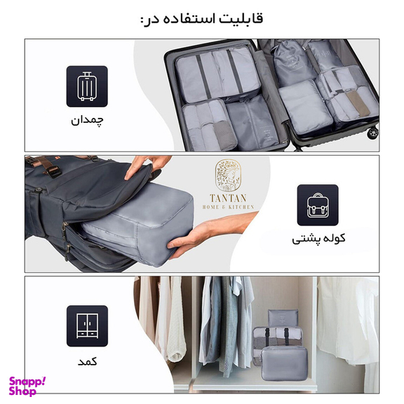 نظم دهنده ساک و چمدان تن تن مدل Colorful Life مجموعه 7 عددی