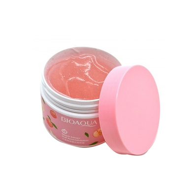 اسکراب صورت و بدن بایوآکوا مدل هلو حجم 140 میلی لیتر