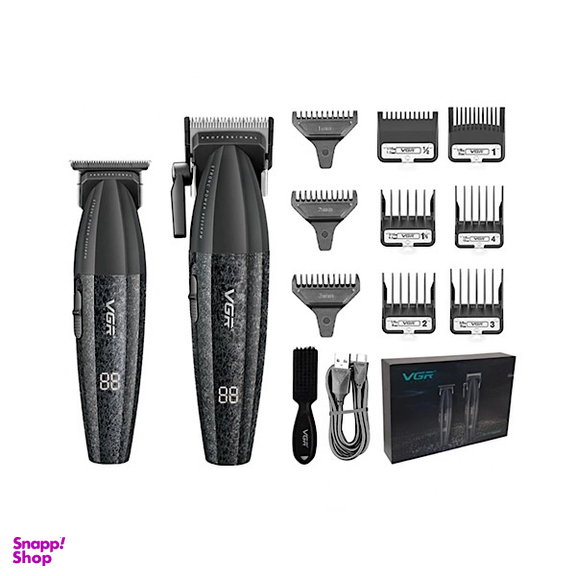 2 عدد ماشين اصلاح سر و ماشین اصلاح صورت وی جی آر کد V_640