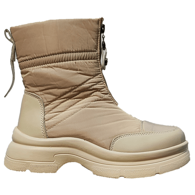 نیم بوت زنانه مدل کاپشنی کد 1136 کرمی