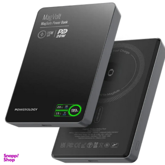 پاوربانک پاورولوژی مدل MagVolt ظرفیت 10000 میلی آمپر ساعت