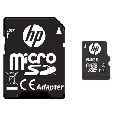 کارت حافظه microSDXC اچ پی مدل MI210 ظرفیت 64 گیگابایات به همراه آداپتور