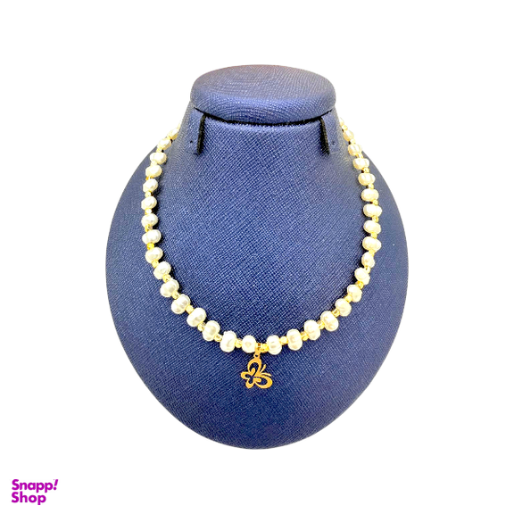 گردنبند طلا 18 عیار زنانه پانسی طرح پروانه کد nem01