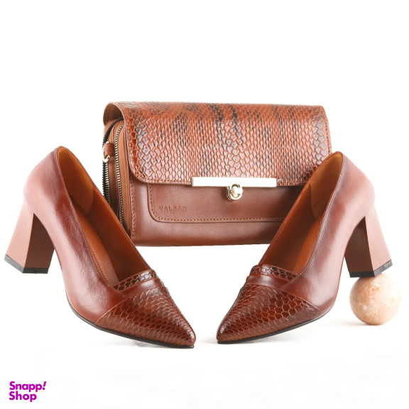 ست کیف و کفش زنانه چرم یلسان مدل لیندا کد TARA-MRV-912-ASL