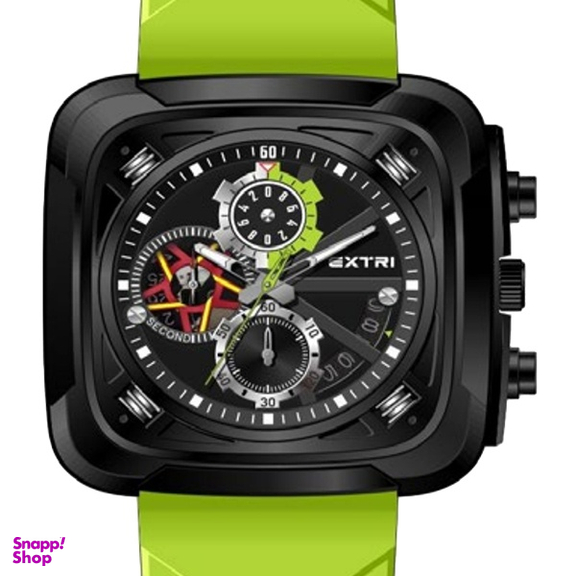 ساعت عقربه ای مردانه اکستری کد X6057-E رنگ مشکی سبز روشن