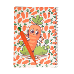 دفتر مشق 100 برگ تیج سان طرح هویج به همراه مداد نوکی