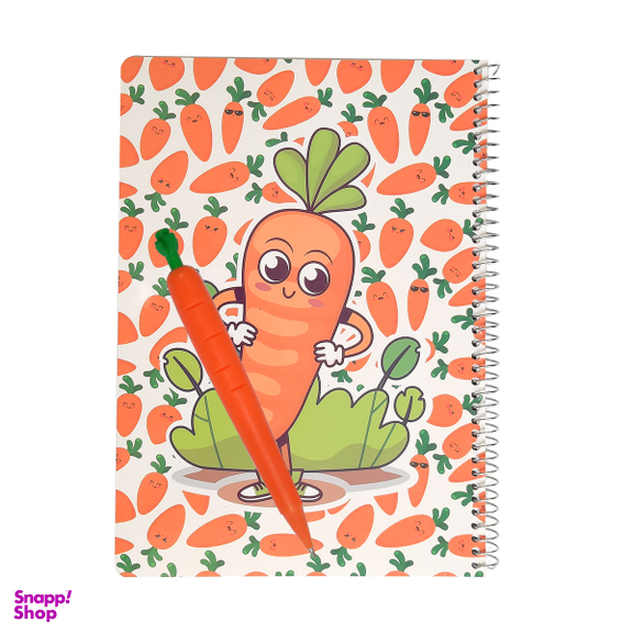 دفتر مشق 100 برگ تیج سان طرح هویج به همراه مداد نوکی