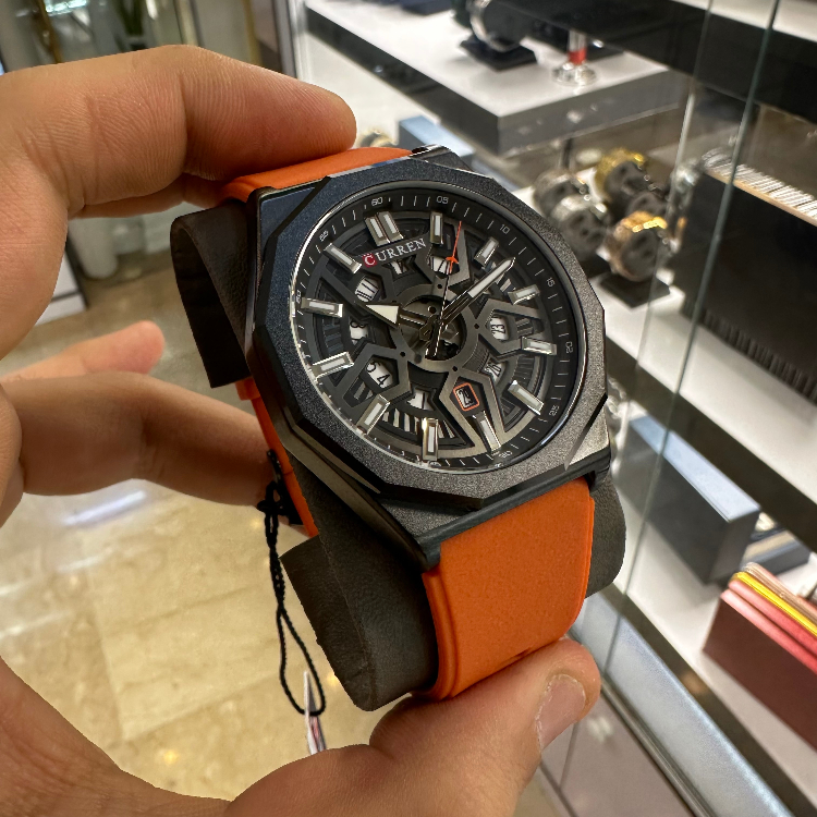 ساعت عقربه ای مردانه کارن مدل C8437S رنگ نارنجی