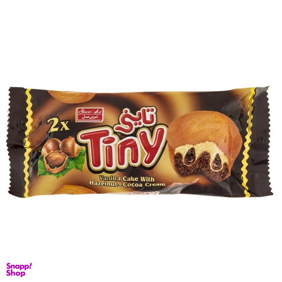 کیک تاینی با مغز کرم فندق شیرین عسل وزن 60 گرم بسته ۳۶ عددی