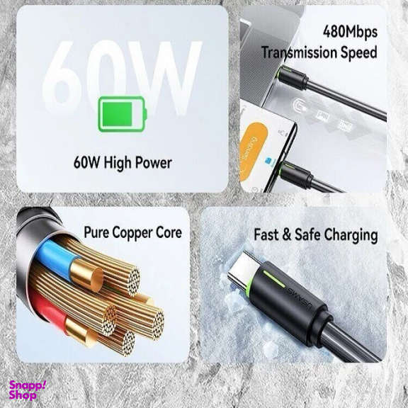 کابل Type-C یوسمز مدل SJ734 طول 1 متر