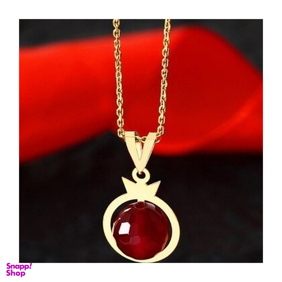 پلاک گردنبند طلا زنانه 18 عیار انار یلدا کد متیس