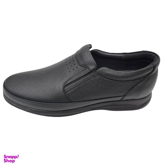 کفش طبی مردانه چرم ریباری مدل R79 رنگ مشکی