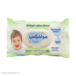 دستمال مرطوب کودک مولفیکس مدل ایزوتونیک سه بسته 70 عددی