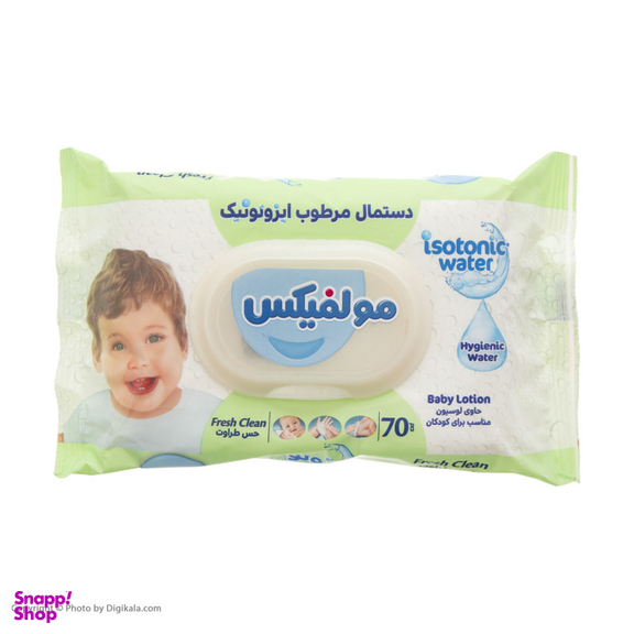 دستمال مرطوب کودک مولفیکس مدل ایزوتونیک سه بسته 70 عددی