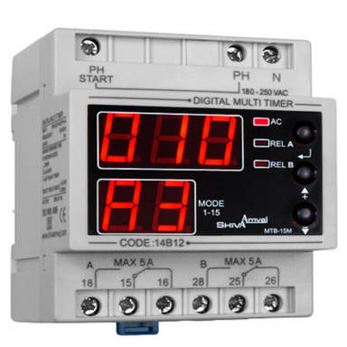 مولتی تایمر دیجیتال شیوا امواج مدل MTB-15M کد 14B12 بسته 3 عددی