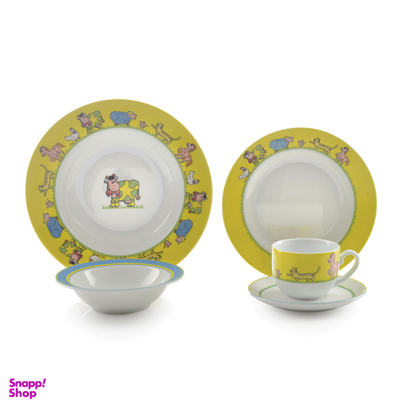 سرویس چینی 5 پارچه کودک چینی زرین ایران سری ایتالیا اف مدل Farm درجه عالی