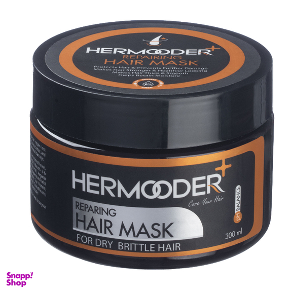 ماسک مو هرمودر مدل SOY PROTEIN مناسب موهای خشک و آسیب دیده حجم 300 میلی لیتر