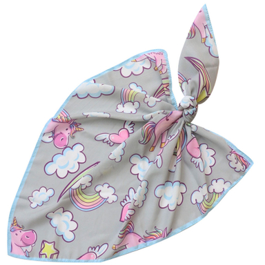 دستمال سر و گردن دخترانه مدل نخ پنبه طرح یونیکورن کد 1045