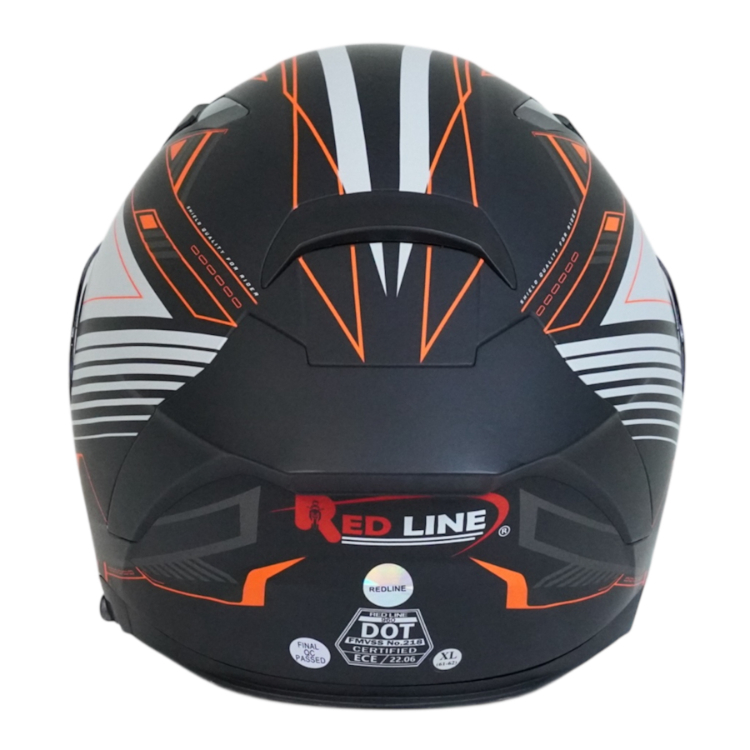 کلاه کاسکت فک متحرک رد لاین کد 960 رنگ مشکی نارنجی به همراه کاور