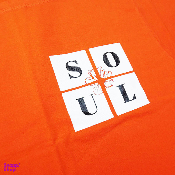 کراپ تیشرت زنانه طرح Soul مدل TKSOUNR رنگ نارنجی