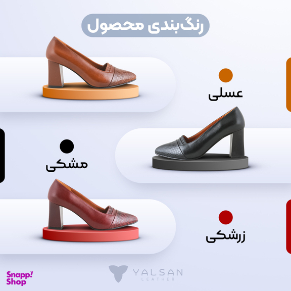 ست کیف و کفش زنانه چرم یلسان مدل لیندا کد TARA-MRV-912-ASL