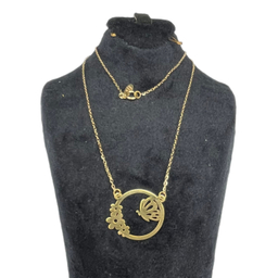 گردنبند طلا 18 عیار زنانه طرح گل و پروانه کد 18