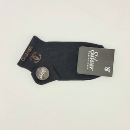 جوراب زنانه سیلور طرح چنل کد 2048 رنگ مشکی