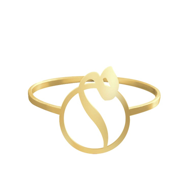 انگشتر طلا 18 عیار زنانه شمیم گلد گالری کد AA13 طرح حرف میم