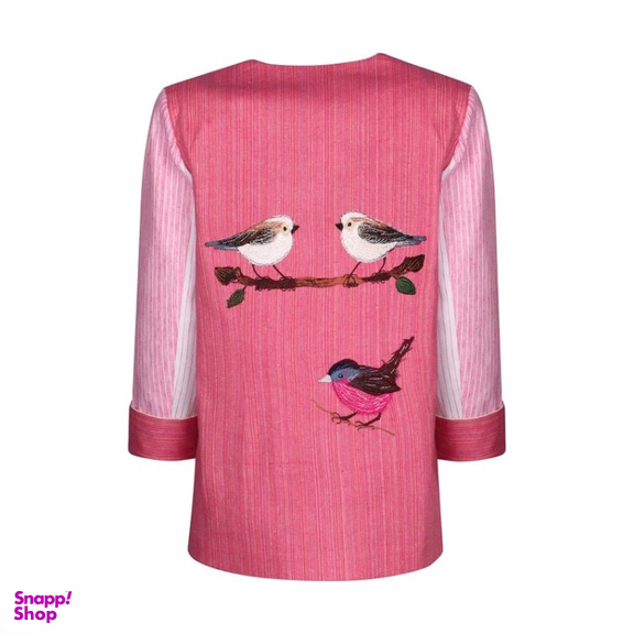 مانتو زنانه گره استایل کد AshiMashi-Coat رنگ صورتی سفید