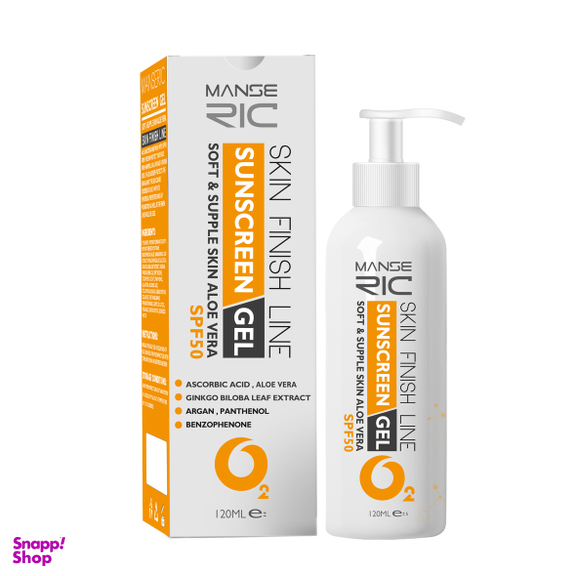 ژل ضد آفتاب و آبرسان مانسریک مدل Spf50 حجم 120 میلی لیتر