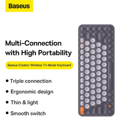 کیبورد بی سیم بیسوس مدل K01A B00955503833 Wireless Tri-Mode، سوییچ ممبران، Tenkeyless