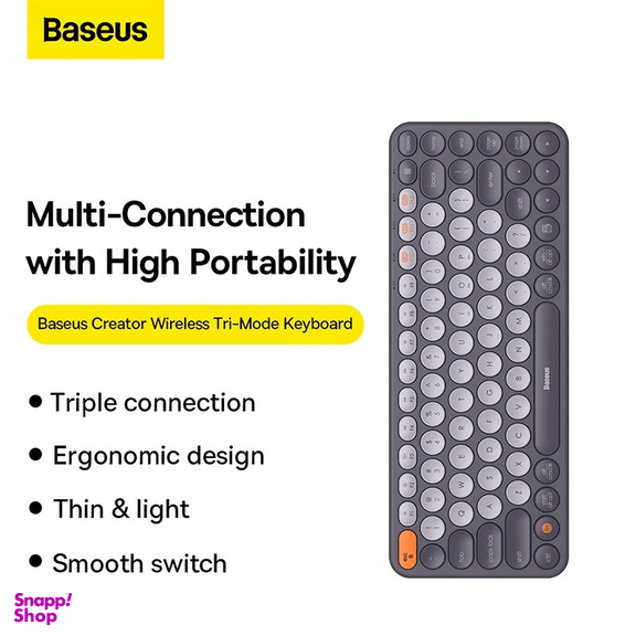 کیبورد بی سیم بیسوس مدل K01A B00955503833 Wireless Tri-Mode، سوییچ ممبران، Tenkeyless