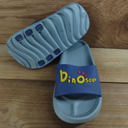 دمپایی بچگانه زیتون مدل داینو تا به تا کد 131414 رنگ طوسی