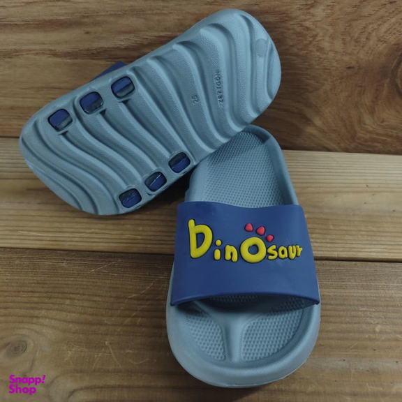 دمپایی بچگانه زیتون مدل داینو تا به تا کد 131414 رنگ طوسی