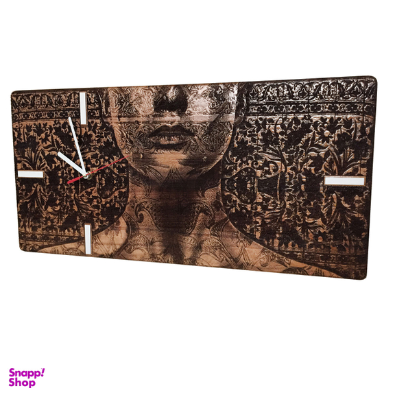 ساعت دیواری چوبی چارگوش مدل RC03 طرح مستطیل
