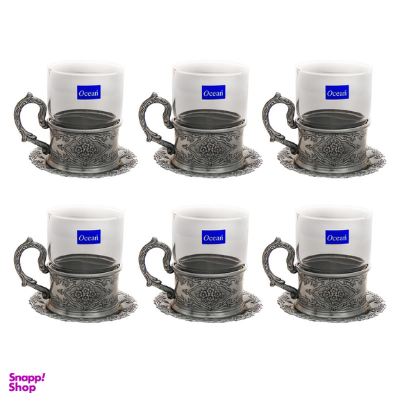 ست فنجان و نعلبکی مدل رز بسته 12 عددی