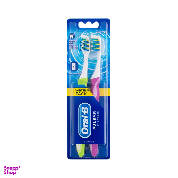 مسواک اورال بی مدل Pulsar Pro Expert برس متوسط بسته 2 عددی
