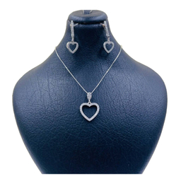 نیم ست نقره زنانه گیرا مدل قلب کد G987