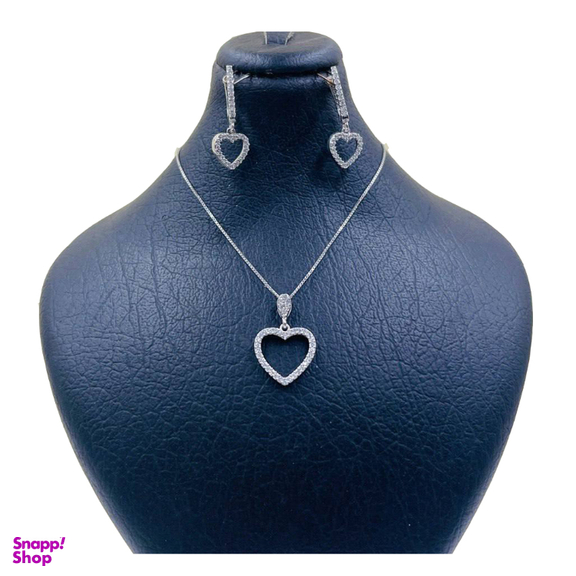 نیم ست نقره زنانه گیرا مدل قلب کد G987