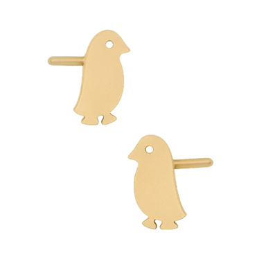 گوشواره طلا 18 عیار زنانه طرح پنگوئن کد 003