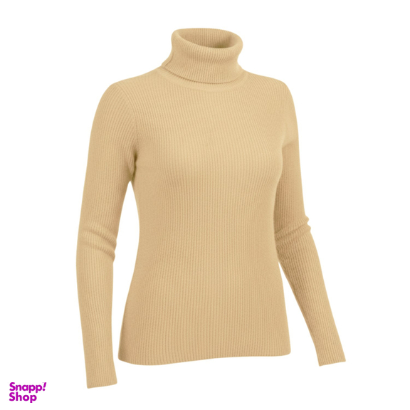 بلوز یقه اسکی زنانه طرح کبریتی کد 68 رنگ نخودی