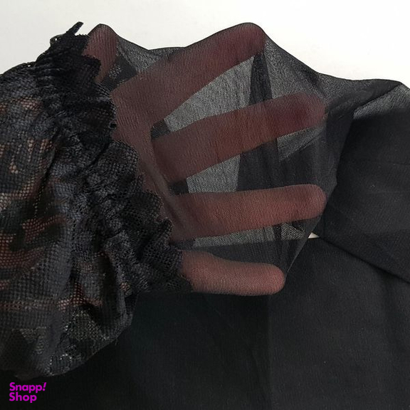 جوراب ساق بلند زنانه ماییلدا مدل لبه گیپوری نازک کد 4927-4445 رنگ مشکی