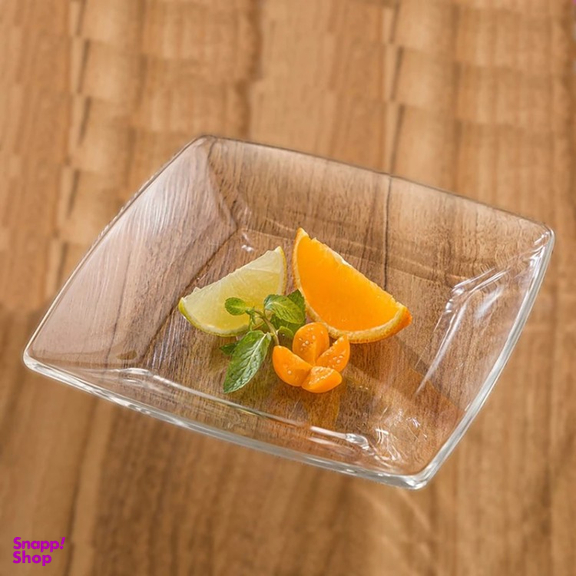 پیش دستی لیمون مدل مربع شیشه ای کد 215500 بسته 6 عددی