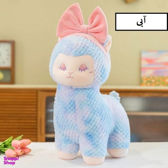 عروسک طرح بره لاما مدل پاپیونی کد JIMI110 ارتفاع 30 سانتی‌ متر