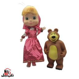 عروسک ناب سل مدل ماشا و آقا خرسه مجموعه 2 عددی